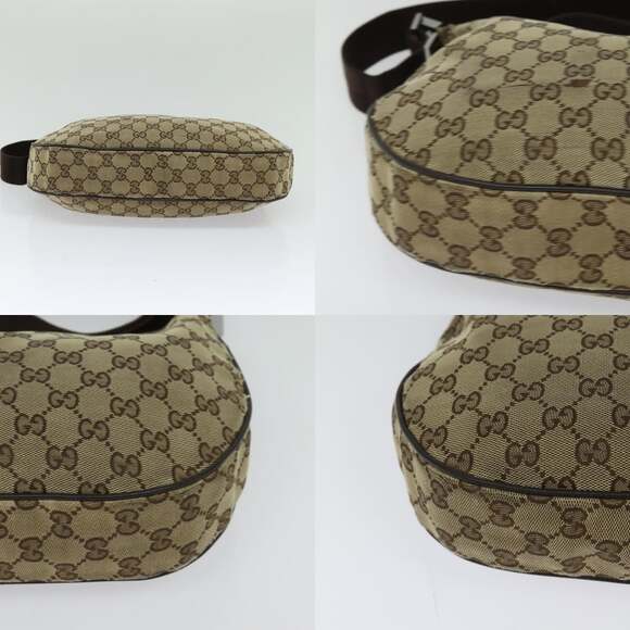 GUCCI GG Canvas Shoulder Bag Beige Silver - Picture 10 of 12